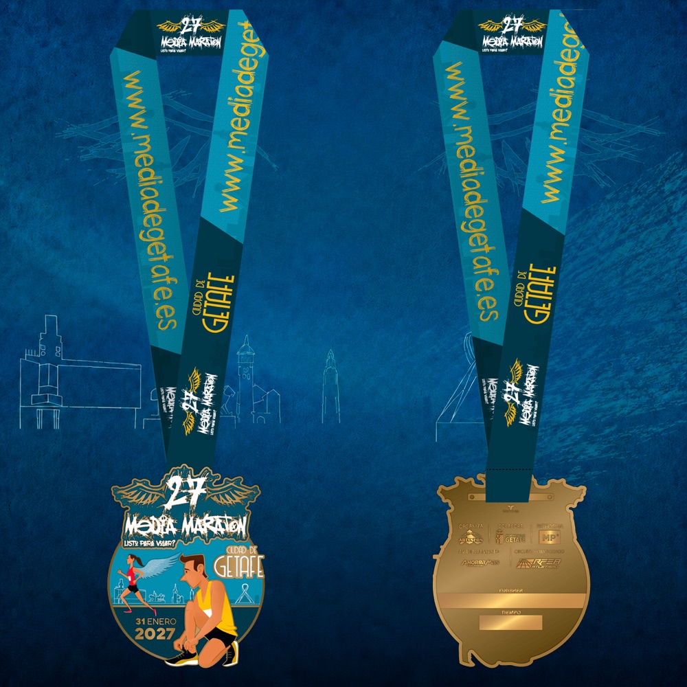 Medalla finisher 2027 Media Maratón Ciudad de Getafe