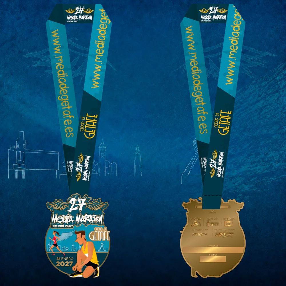 Medalla finisher 2027 Media Maratón Ciudad de Getafe